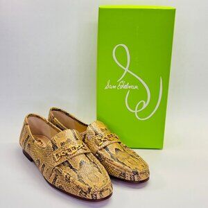 Sam Edelman Lucca Snake Print Leather Bit Loafers Size 9M Python Pattern